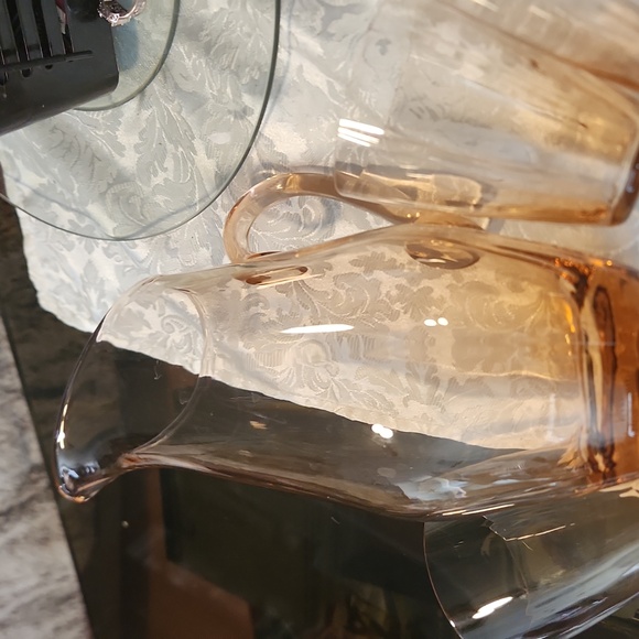 Vintage Rose Gold Pitcher & 3 Glasses - Picture 11 of 11